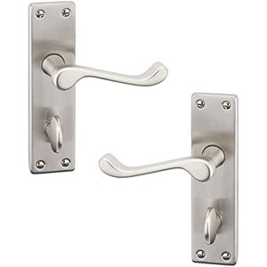 Victorian Scroll Door Handles – 150mm x 40mm – Satin Nickel