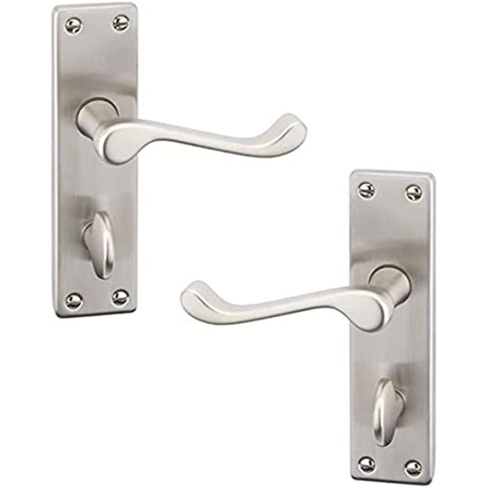 Victorian Scroll Door Handles – 150mm x 40mm – Satin Nickel