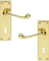 Victorian Scroll Door Handle – 150mm x 40mm  – Polished Brass Finish