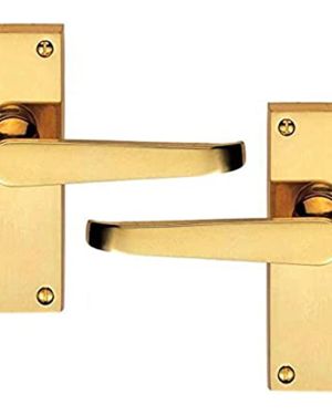 Lever Latch Door Handle (Straight) – 120x40mm – Polished Brass Finish
