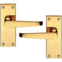 Lever Latch Door Handle (Straight) – 120x40mm – Polished Brass Finish