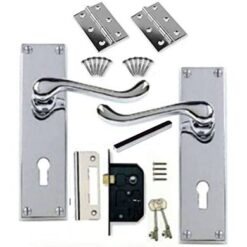 Victorian Door Handle - 150x42mm - Polished Chrome Finish