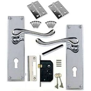 Victorian Door Handle – 150x42mm – Polished Chrome Finish