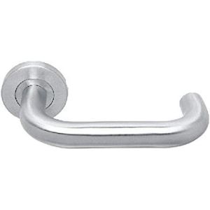 Lever on Rose Door Handle – 19mm – Satin Stainless Steel