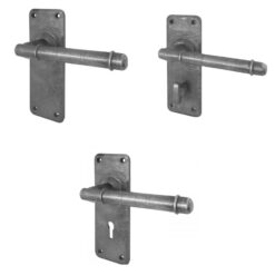 Pewter Door Handles -  150mm x 50mm - Black Antique Finish