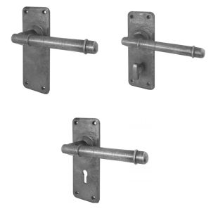 Pewter Door Handles –  150mm x 50mm – Black Antique Finish