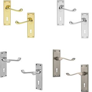 Victorian Scroll Door Handle – 150mm x 45mm – Polished Brass Finish