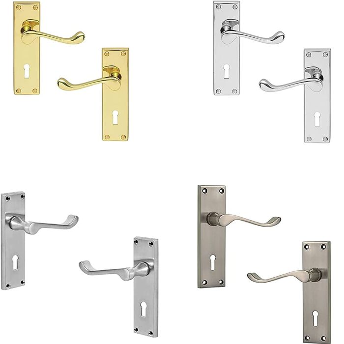 Victorian Scroll Door Handle – 150mm x 45mm – Polished Brass Finish