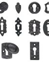 Escutcheon Plates – Keyhole Cover – Black Antique Cast Iron