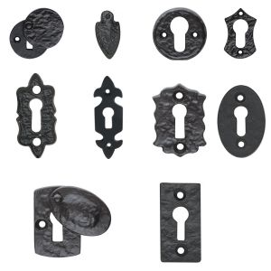 Escutcheon Plates – Keyhole Cover – Black Antique Cast Iron