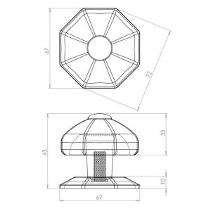 Oct Centre Door Knob – 63mm – Black Antique Finish