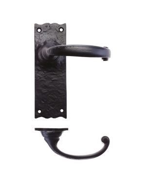 Lever Latch Door Handle – 158mm x 38mm – Black Antique Cast Iron