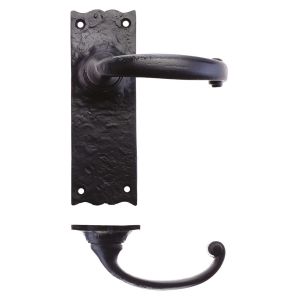 Lever Latch Door Handle – 158mm x 38mm – Black Antique Cast Iron