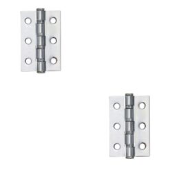 Ball Bearing Hinges -72x50x2 - Polished Chrome Finish - Pack of 2