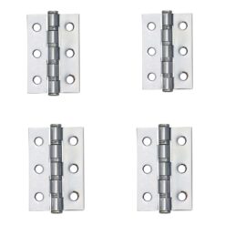 Ball Bearing Door Hinges - 72x50x2 - Polished Nickel - Pack of 4