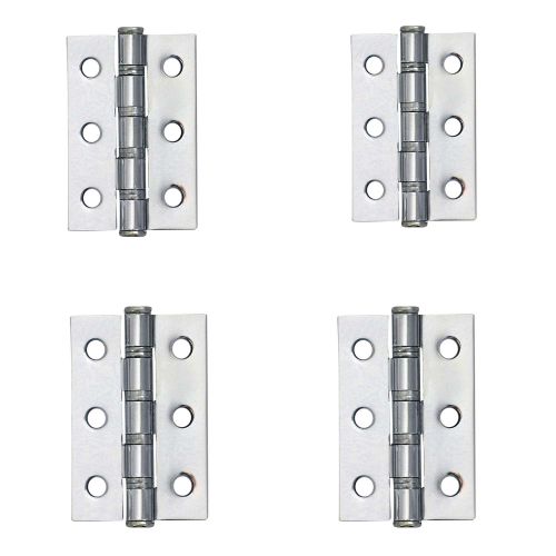 Ball Bearing Door Hinges – 72x50x2 – Polished Nickel – Pack of 4