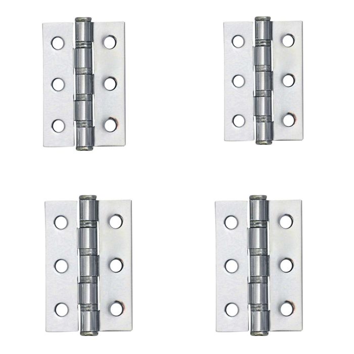 Ball Bearing Door Hinges – 72x50x2 – Polished Nickel