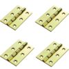 Ball Bearing Door Hinges - 75x50x2 - Electro Brass Finish - Pack of 4
