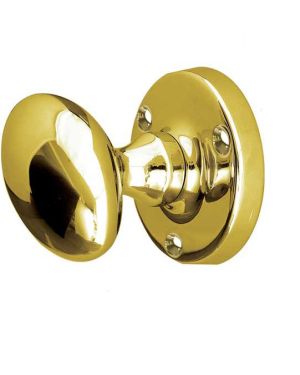 Oval Mortice Door Knob – 56mm – Polished Brass