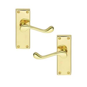 Victorian Door Handle – 150mm x 40mm – Polished Brass