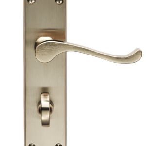 Victorian Scroll Door Handle – 150mm x 40mm  – Satin Nickel Finish
