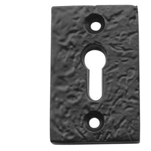 Frelan Hardware Rectangular Standard Profile Escutcheon, Black Antique