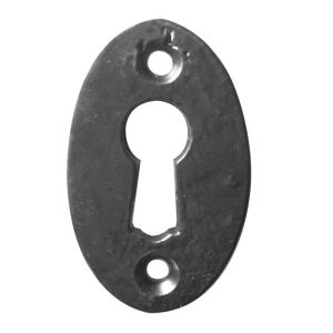 Frelan Hardware Oval Standard Profile Escutcheon, Black Antique