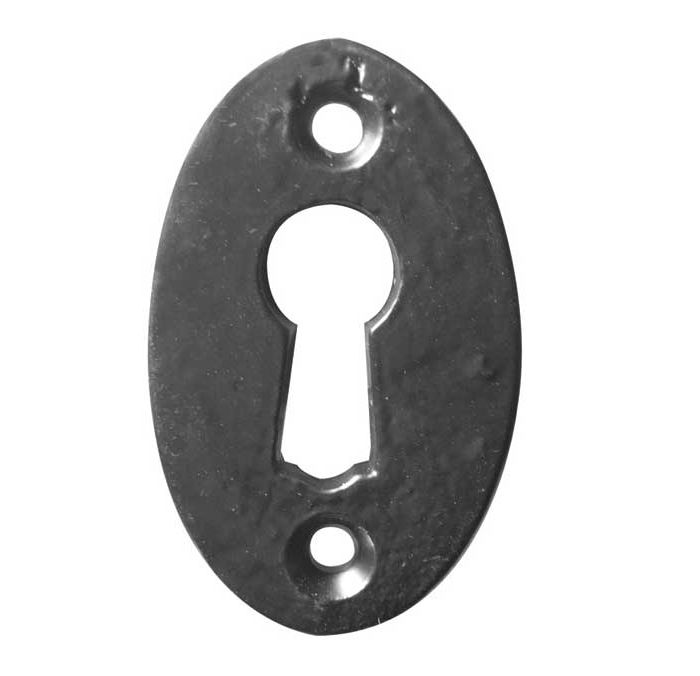 Frelan Hardware Oval Standard Profile Escutcheon, Black Antique