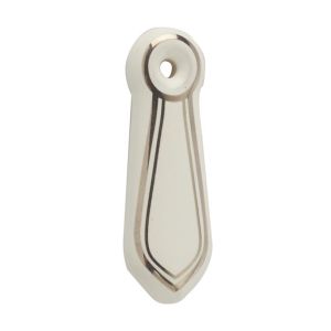 Frelan Hardware Porcelain Covered Standard Profile Escutcheons, White Porcelain With Goldline