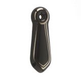 Frelan Hardware Porcelain Covered Standard Profile Escutcheons, Goldline Black