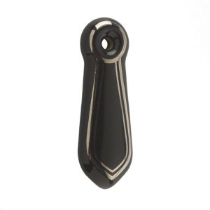 Frelan Hardware Porcelain Covered Standard Profile Escutcheons, Goldline Black