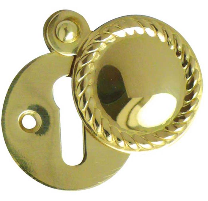 Frelan Hardware Standard Profile Georgian Covered Escutcheon, Polished Brass