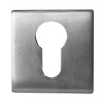Frelan Hardware Euro Profile Square Escutcheon (52mm x 52mm x 7mm), Satin Stainless Steel