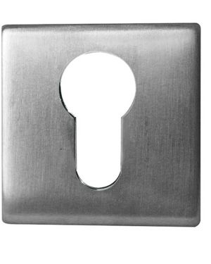 Frelan Hardware Euro Profile Square Escutcheon (52mm x 52mm x 7mm), Satin Stainless Steel