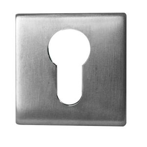 Frelan Hardware Euro Profile Square Escutcheon (52mm x 52mm x 7mm), Satin Stainless Steel