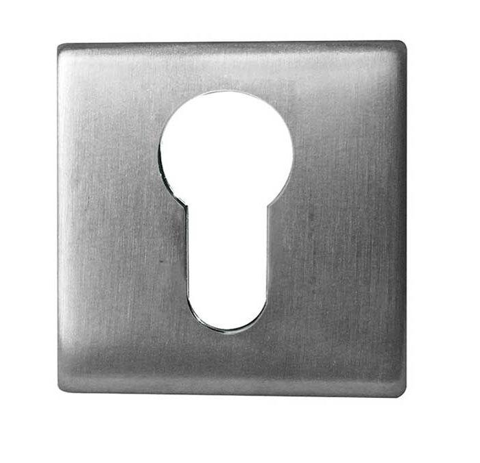 Frelan Hardware Euro Profile Square Escutcheon (52mm x 52mm x 7mm), Satin Stainless Steel