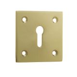 Frelan Hardware Standard Profile Square Escutcheon, Polished Brass