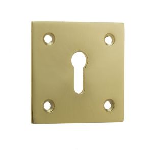 Frelan Hardware Standard Profile Square Escutcheon, Polished Brass
