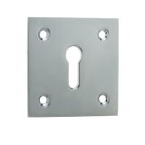 Frelan Hardware Standard Profile Square Escutcheon, Polished Chrome