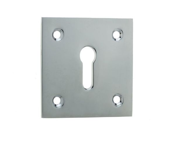Frelan Hardware Standard Profile Square Escutcheon, Polished Chrome