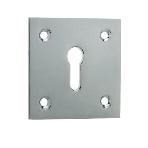 Frelan Hardware Standard Profile Square Escutcheon, Polished Chrome