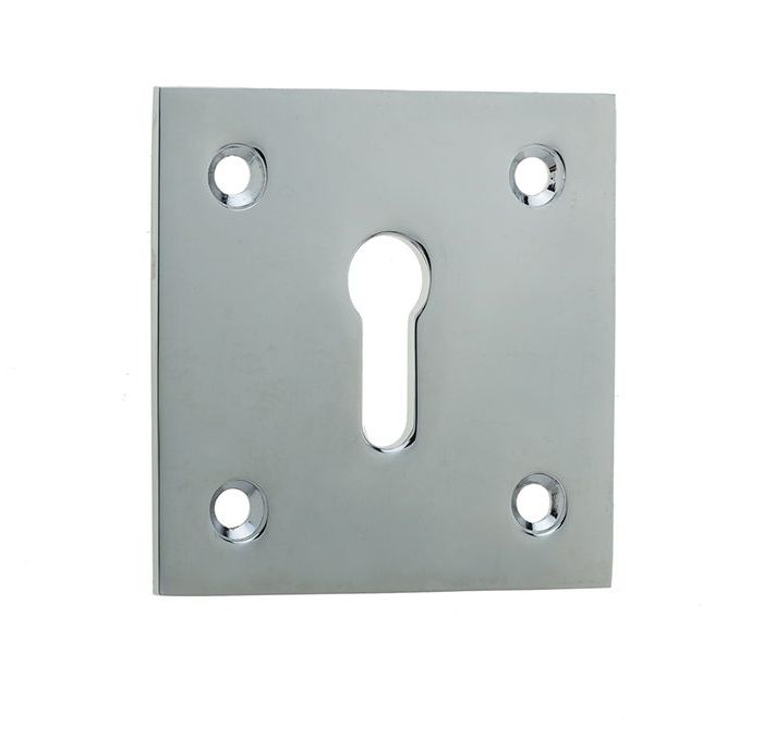 Frelan Hardware Standard Profile Square Escutcheon, Polished Chrome