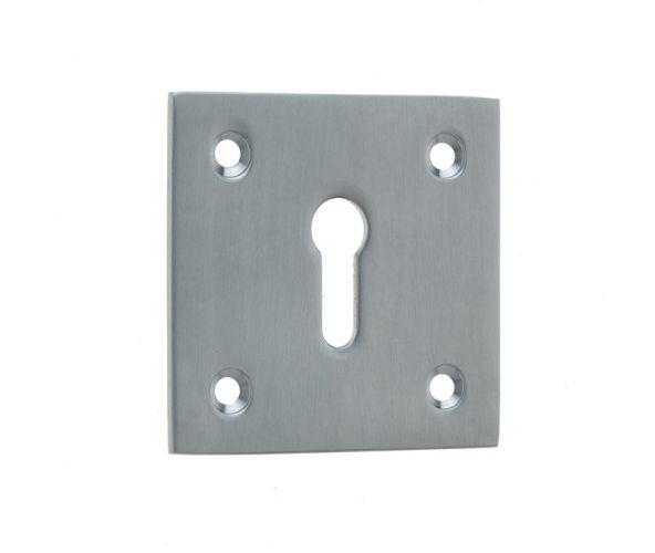 Frelan Hardware Standard Profile Square Escutcheon, Satin Chrome
