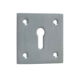 Frelan Hardware Standard Profile Square Escutcheon, Satin Chrome