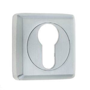 Frelan Hardware Euro Profile Square Escutcheon, Satin Chrome