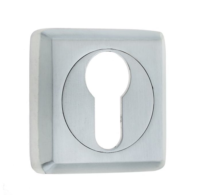 Frelan Hardware Euro Profile Square Escutcheon, Satin Chrome
