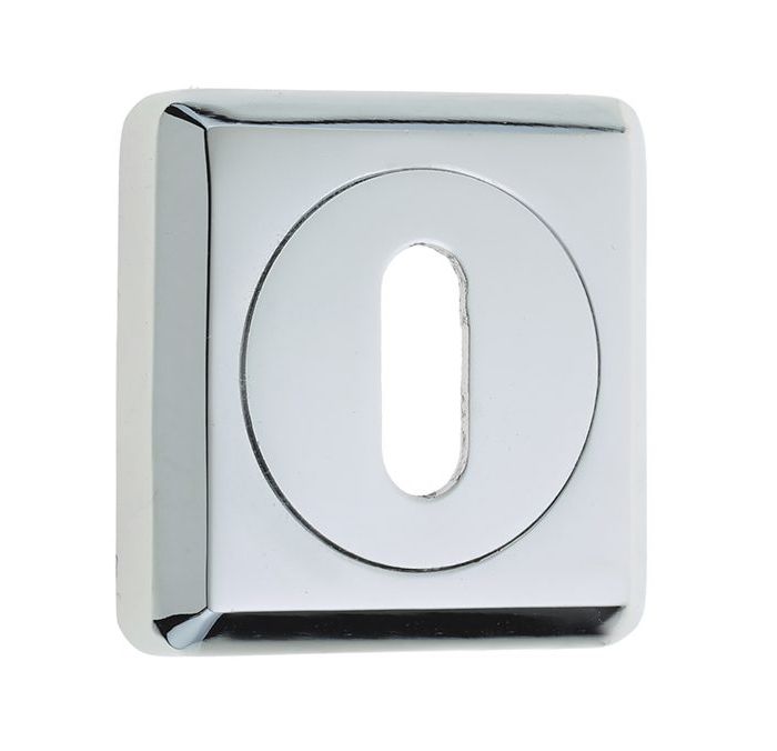 Frelan Hardware Standard Profile Square Escutcheon, Polished Chrome