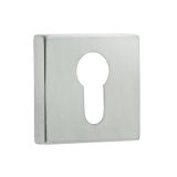 Frelan Hardware Euro Profile Square Escutcheon, Satin Chrome