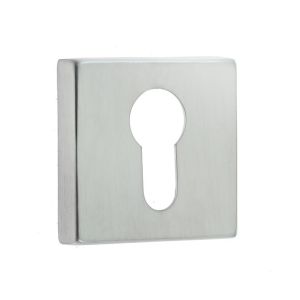 Frelan Hardware Euro Profile Square Escutcheon, Satin Chrome