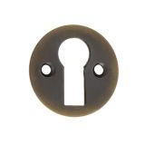 Frelan Hardware Standard Profile Round Escutcheon, Antique Brass